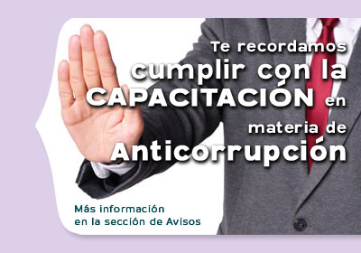 Te recordamos cumplir con la capacitación en materia de Anticorrupción